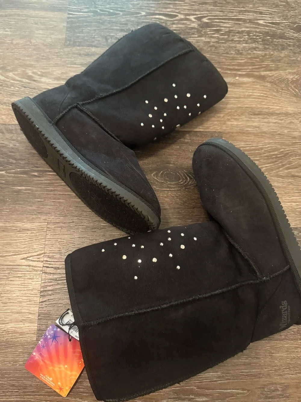 Kids Wizards of Waverly Place Black Faux Fur Boots - Kids 5.5